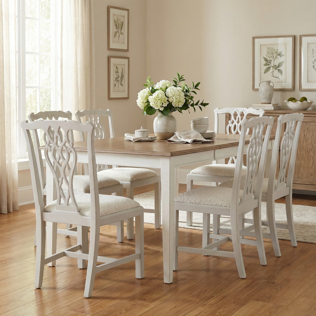 CADEIRA CHIPPENDALE LIGHT GREY TECIDO ASCOT