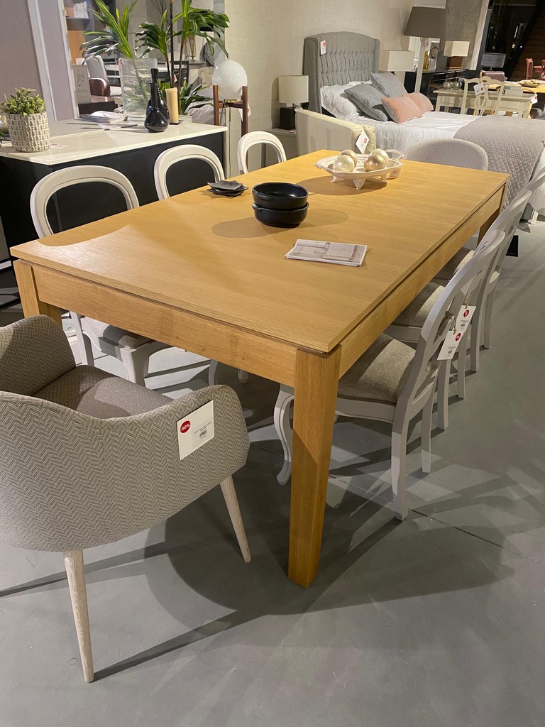 MESA JANTAR NEW VOGUE 200*100 CM C/ EXT 50CM NATURAL OAK