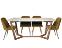 MESA JANTAR HEPBURN TAMPO MARMORE BRANCO IBIZA