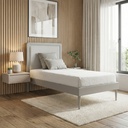 CAMA DENMARK ESTOFADA 090*190 - IRON GREY
