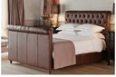 CAMA CHESTERFIELD ESTOFADA COM PESEIRA CAMA CHESTERFIELD 160*200 CM PELE HIH