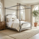 CAMA NEW CLASSIC ESTOFADA FOUR POSTER P/DOSSEL 160*200 CM POWDER GREY TECIDO HIH