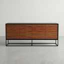 APARADOR ASPEN BLACK LACQUER C/PORTAS WALNUT