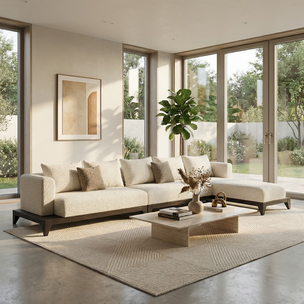 Sofá Marbella Tecido Ascott Pearl
