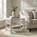 MESA LATERAL BRAGANZA C/VIDRO LIGHT GREY