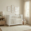 Cama de grades branca Denmark Curva para quarto de bebé - Homes in Heaven