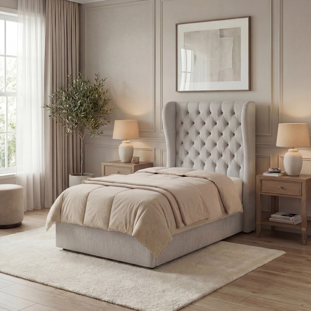 CAMA HAMPTONS 090 CM CAPITONE