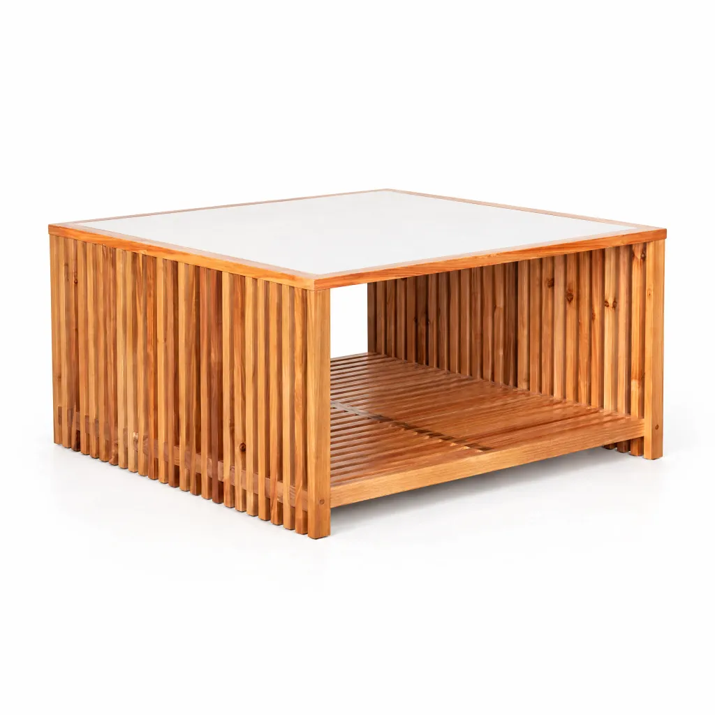 Mesa de Centro Rio Mármore Branco Ibiza