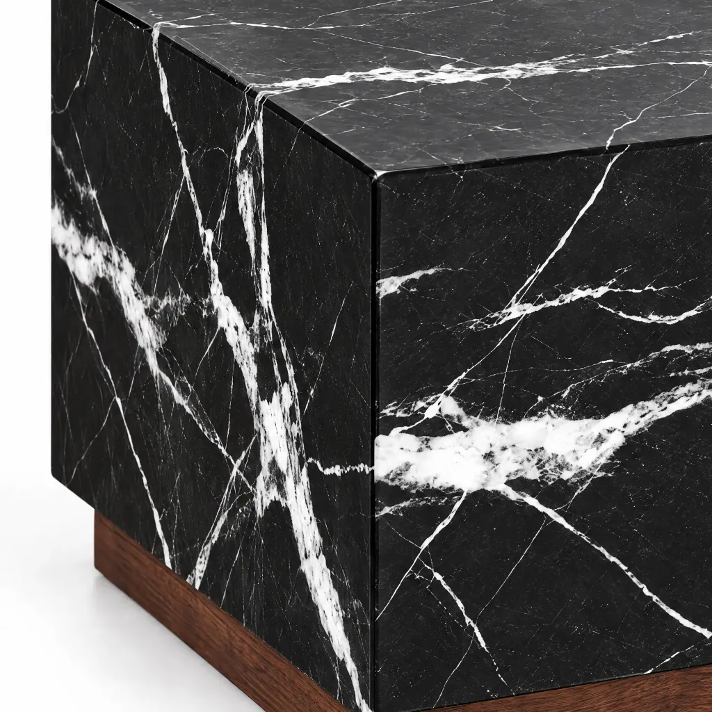 Mesa de Centro Hepburn Mármore Nero Marquina