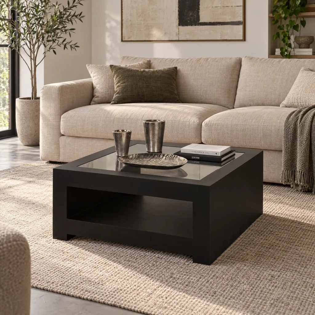 Mesa de Centro Tentop Vidro Black Mate