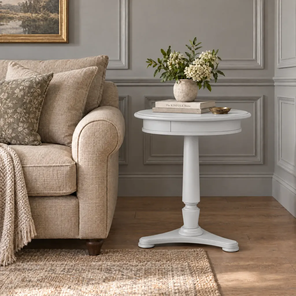 Mesa Pedestal Bruxelles Light Grey