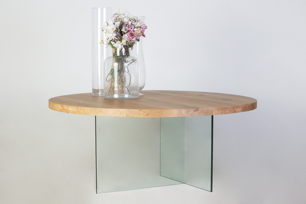 MESA JANTAR COPENHAGEN DM 135 BASE/VIDRO