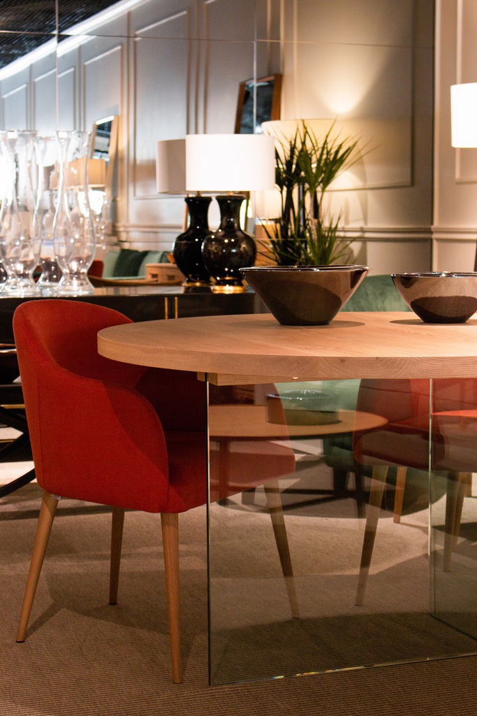 MESA JANTAR COPENHAGEN DM 135 BASE/VIDRO