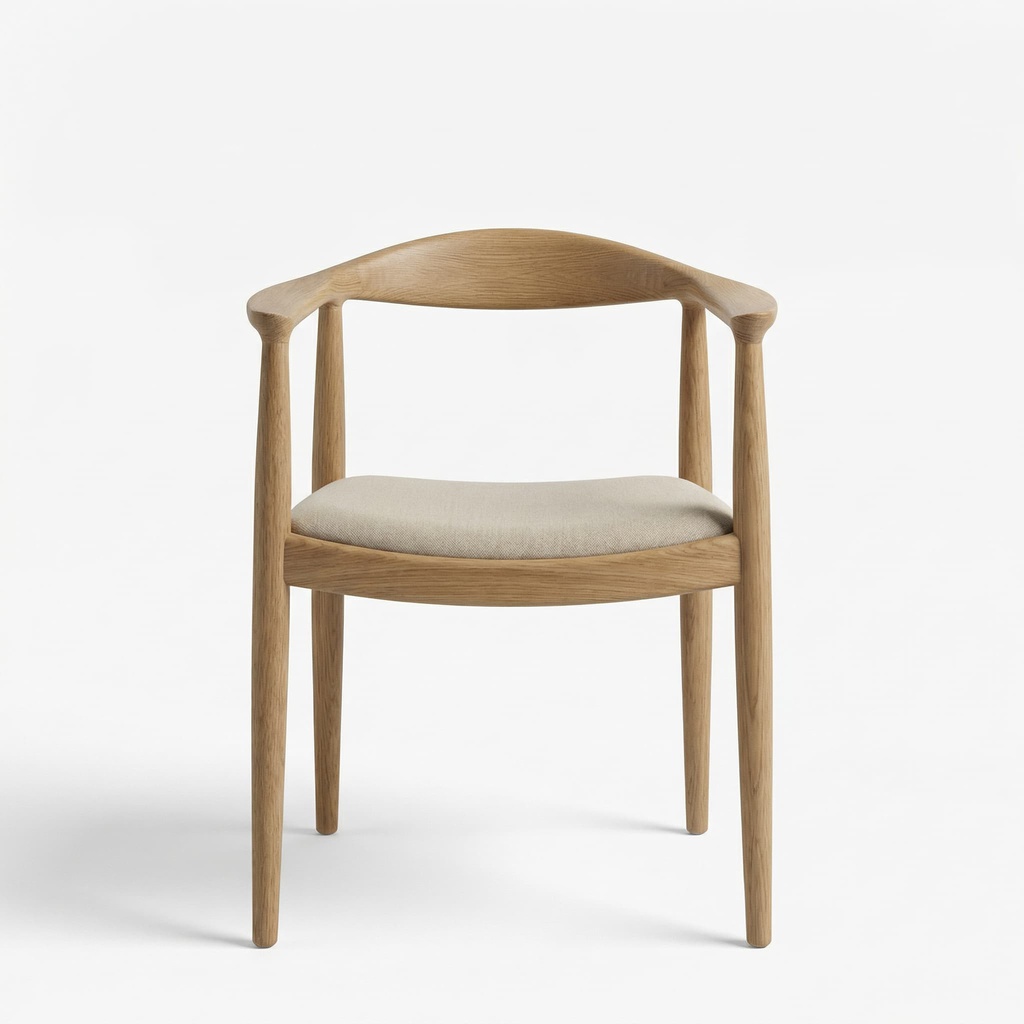 [10271612090] CADEIRA COPENHAGEN C/BRAÇOS NATURAL OAK TECIDO BRONX BEIJE