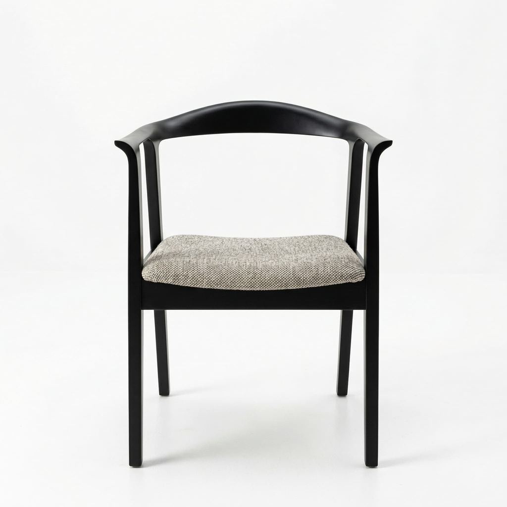 [10246003160] CADEIRA TIPO COPENHAGEN C/ BRAÇOS BLACK MATE TECIDO PO