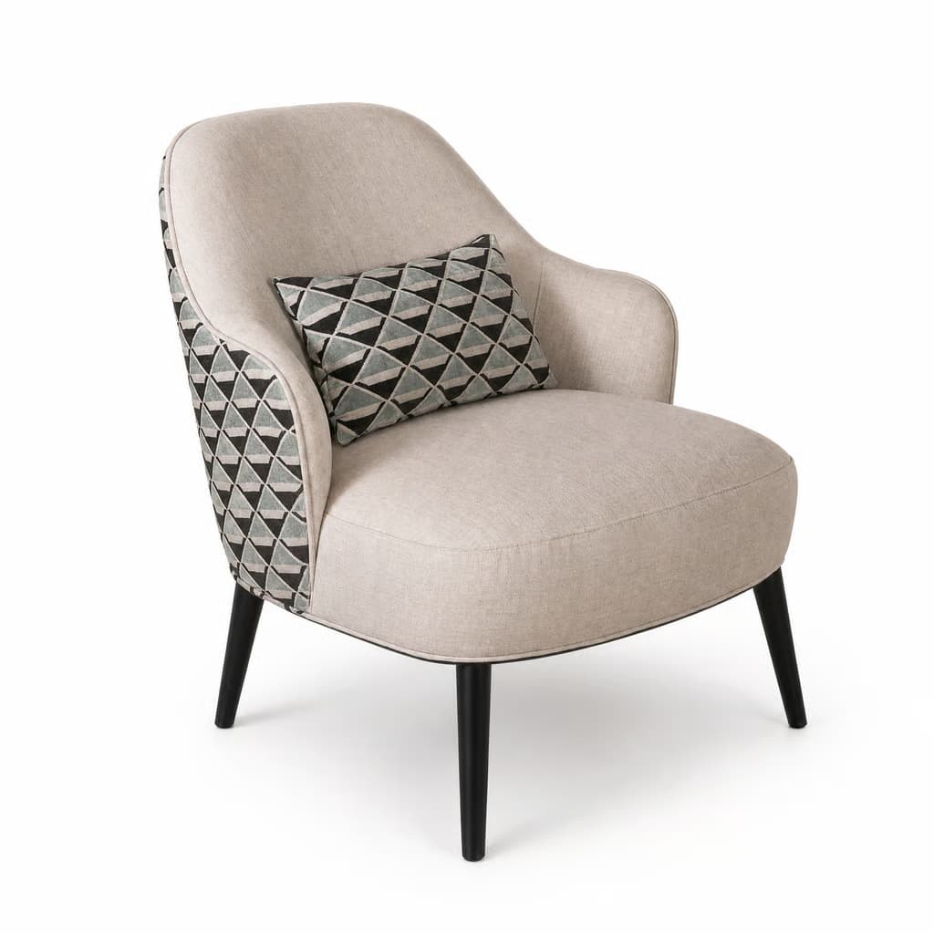 [11436611199] CADEIRÃO HEPBURN BLACK MATE TECIDO KA