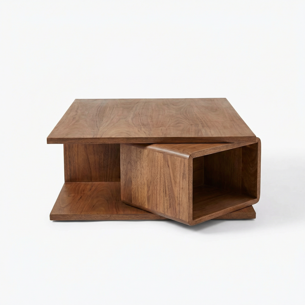 [33719999] MESA CENTRO GIRATÓRIA WALNUT 100X080CM