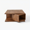 MESA CENTRO GIRATÓRIA WALNUT 100X080CM