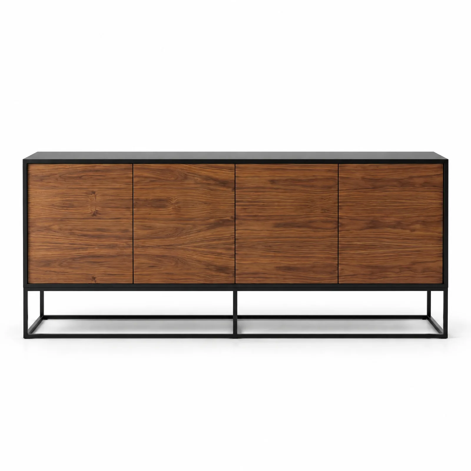 Aparador Aspen Black Lacquer C/Portas Walnut