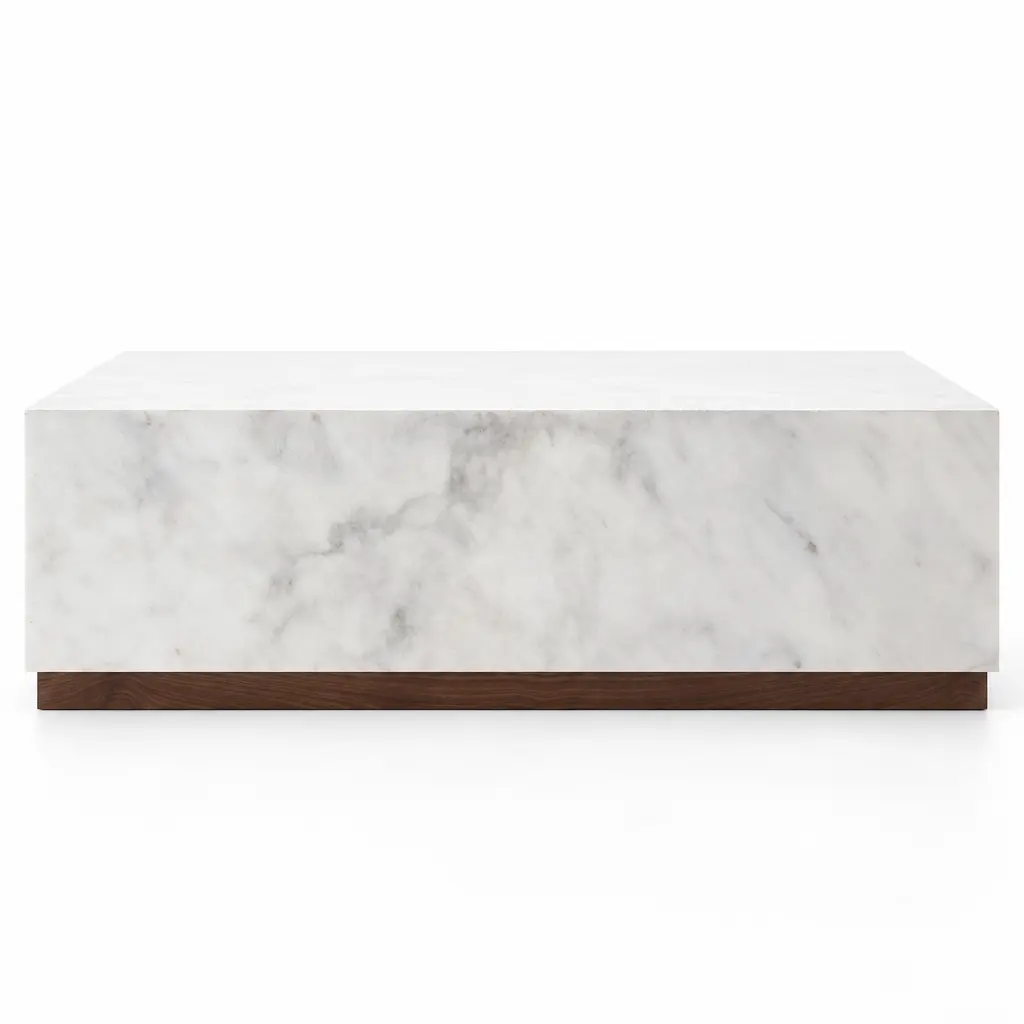 [33436005] Mesa de Centro Hepburn Mármore Branco Ibiza