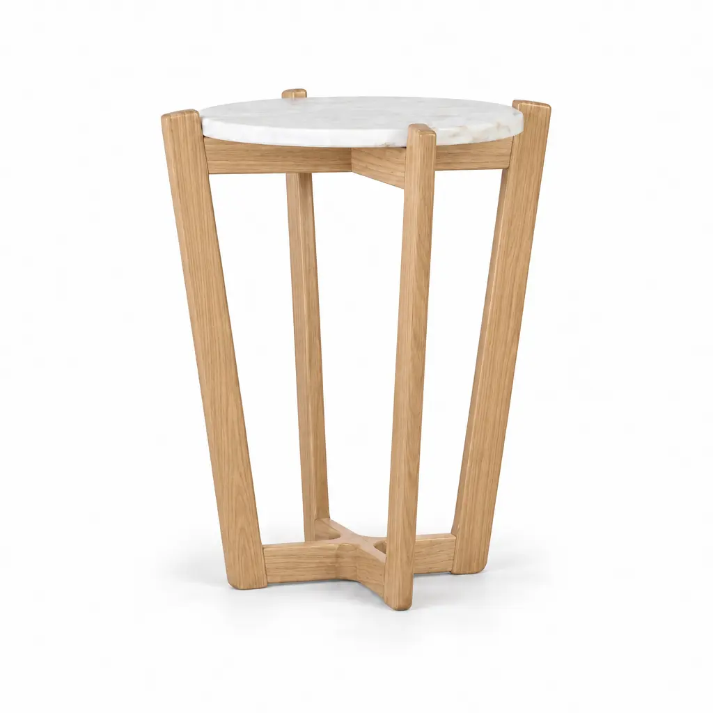 [33163002090] Mesa Lateral Hepburn Redonda (090 Natural Oak)