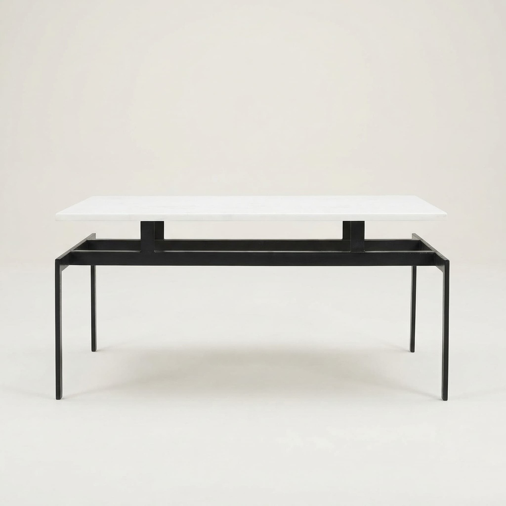 [3371000201] Mesa Lateral Formentera Mármore Branco Ibiza