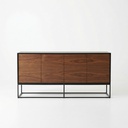 APARADOR ASPEN BLACK MATE C/PORTAS EM WALNUT