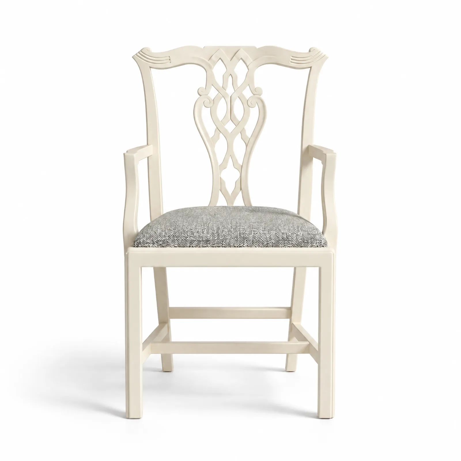 Cadeira Chippendale C/Braços Off White