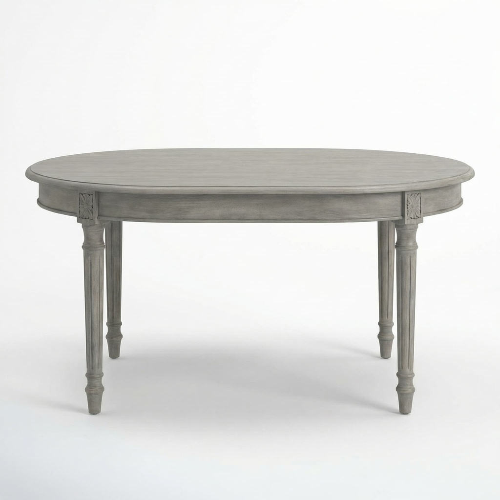 [3122011500] MESA JANTAR CLASSIC OVAL CONCRETE 160*110 C/EXT 60 CM