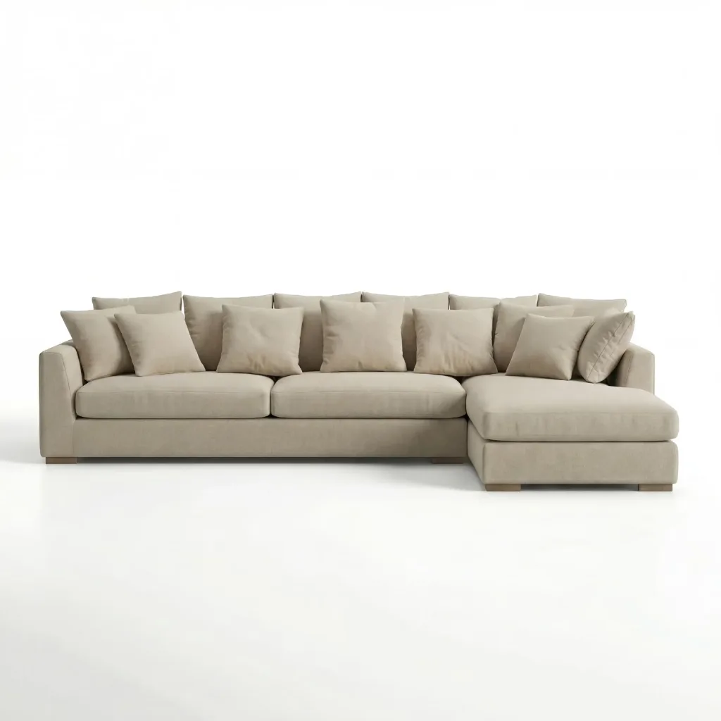 Sofá New Vogue 4,90m Tecido Bronx Bege