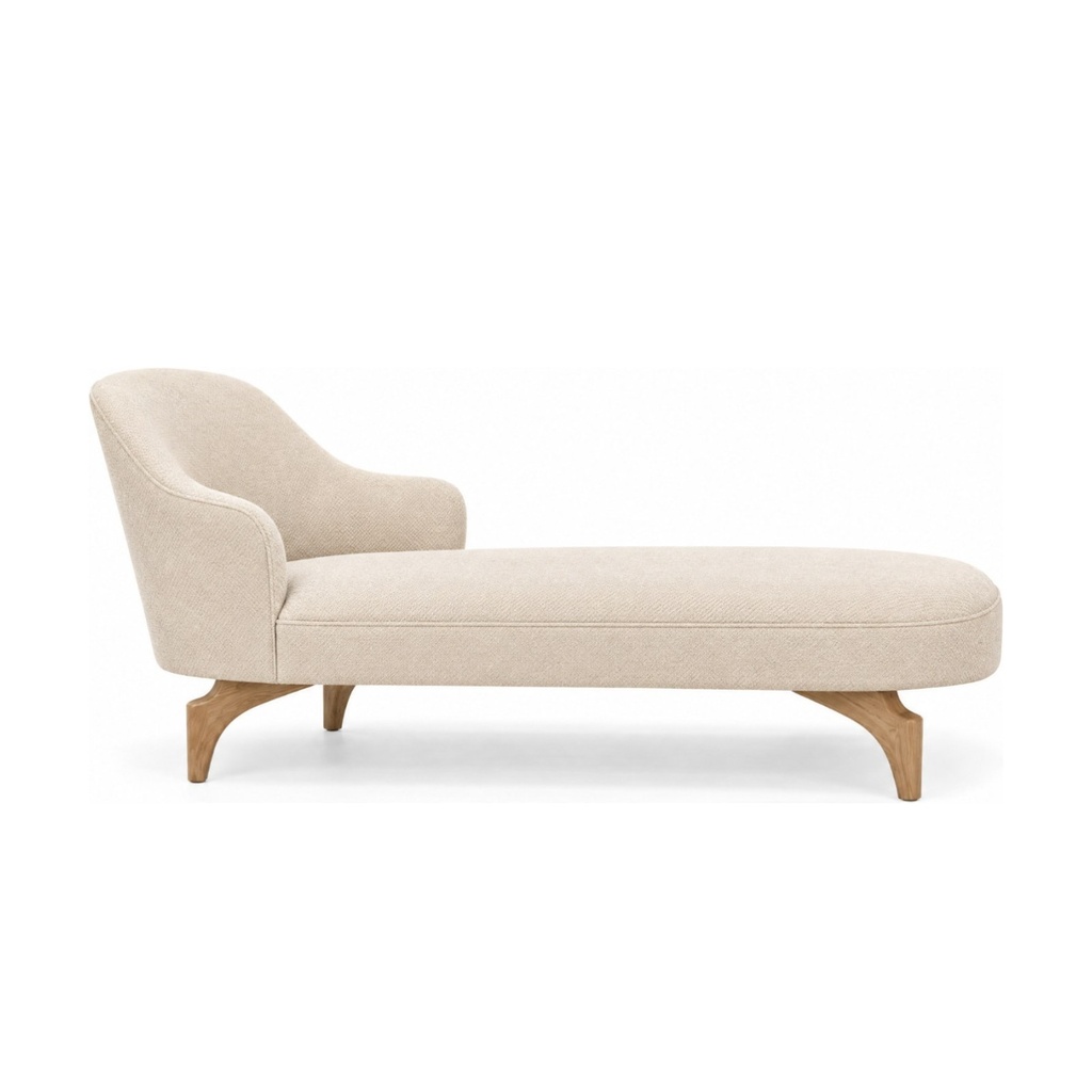 [11436002090012] Chaise Longue Hepburn (Chenille Bronx Beije, 090 Natural Oak)